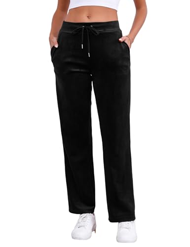 Amazon.com: Pescool Velour Pants for Women, Straight Leg Womens